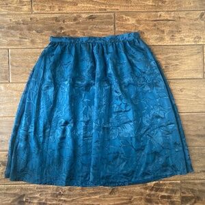 Y2K Fairycore Grunge Lace Overlay Skirt Women's Medium Blue Whimsigoth Floral